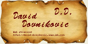 David Dovniković vizit kartica